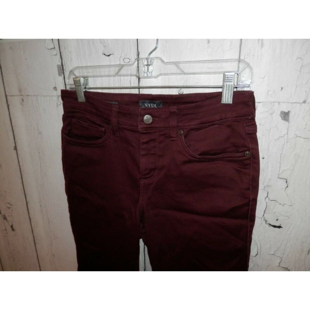 NYDJ Womens Size 4 Red/Maroon AMI Skinny Legging Lift Tuck Technology Pants 3029